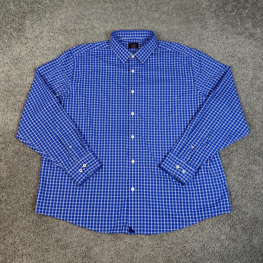 UNTUCKit Shirt Mens 2XL Blue Kiepersol Performance Button Up Check Relaxed Plaid